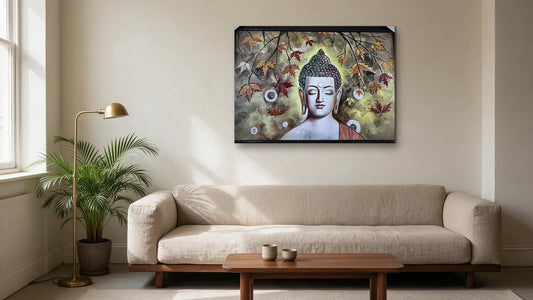 Buddha Under Autumn Maple