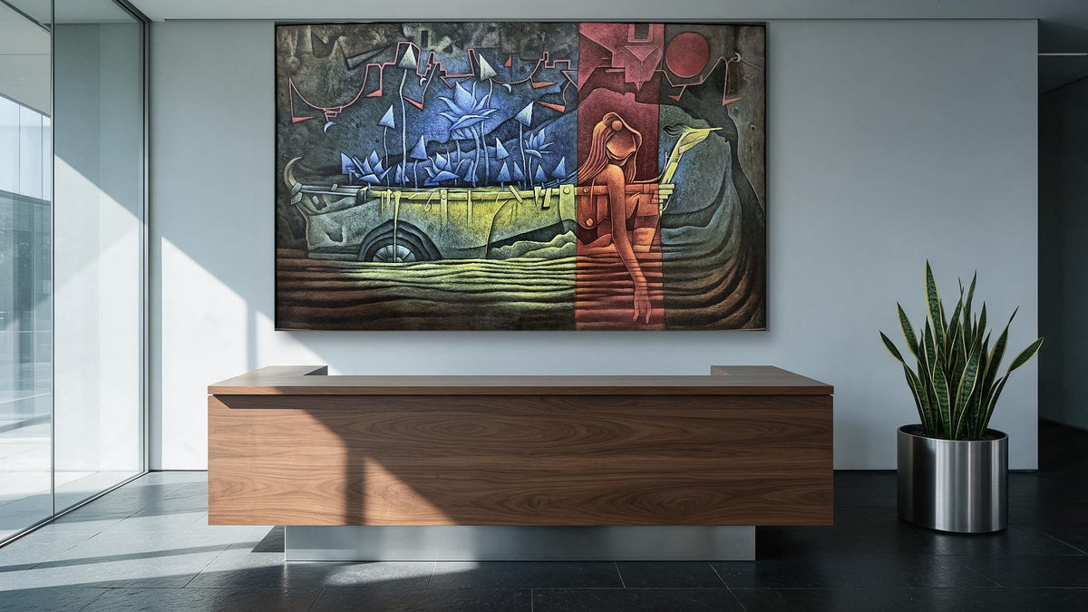 The Boat & The Woman (Cubist)