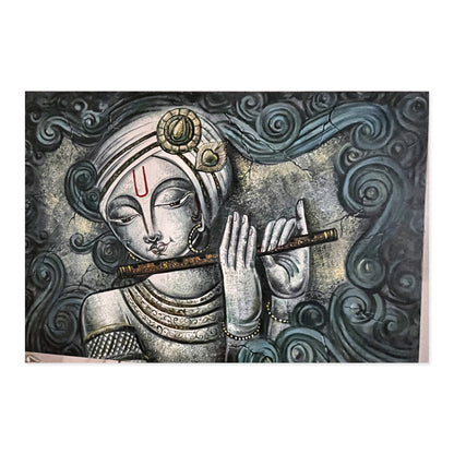Krishna in Silver & Teal