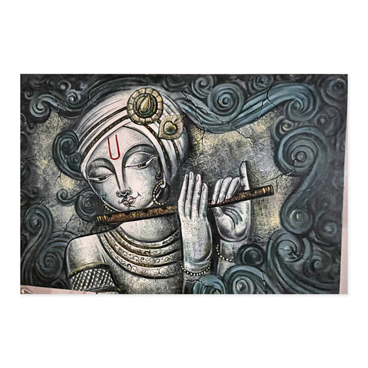 Krishna in Silver & Teal