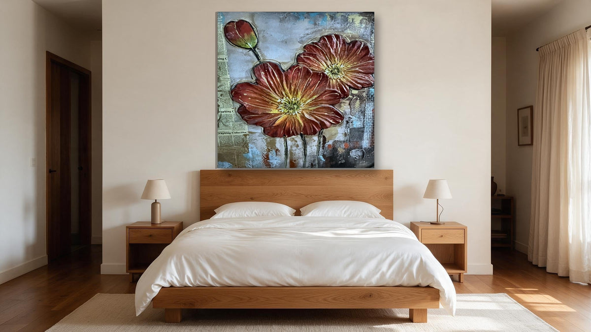 Red Poppies in Relief