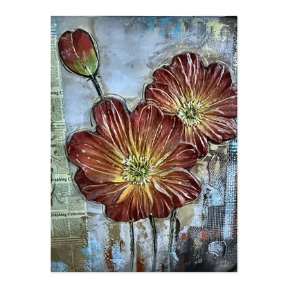 Red Poppies in Relief
